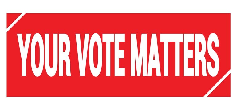 YOUR VOTE MATTERS text written on red stamp sign.