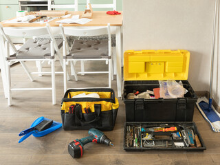 A set of tools for home repair or furniture assembly.Tools for the handyman