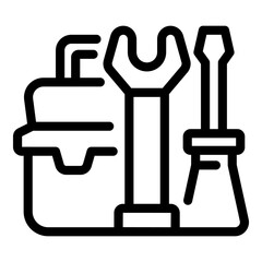 Repair toolbox icon outline vector. Tool kit. Kit case
