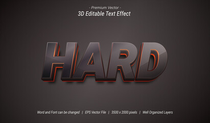 3D Hard Editable Text Effect
