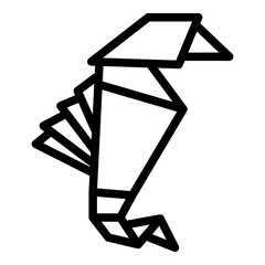 Origami goose icon outline vector. Geometric animal. Art folded