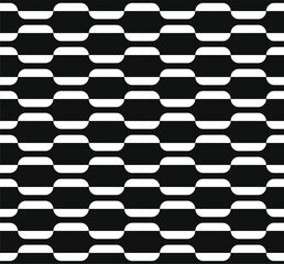 Obraz premium abstract geometric shape curve vector black and white seamless pattern 