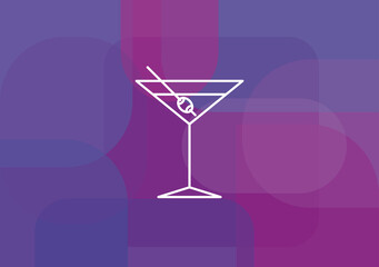 The cocktail icon. Alcohol symbol. Flat Vector illustration