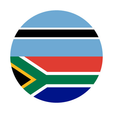 circle icon of botswana and south africa flags. vector illustration isolated on white background