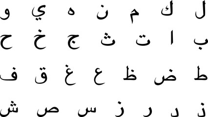 isolated arabic alphabet set pack collection illustration in vector format