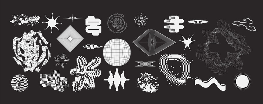 Unusual Strange Vector Trendy Geometric Chaos Shapes Composition Background