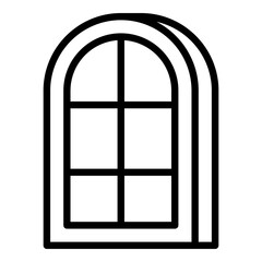 Old window icon outline vector. Glass production. Factory pvc