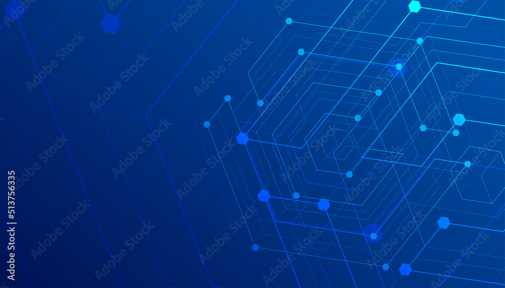 Poster abstract lines and dots connect background. technology connection digital data and big data concept.