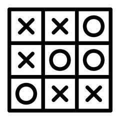 tic tac toe line icon