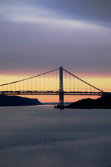 Fototapeta na wymiar George Washington Bridge, Hudson River, Scenic Sunset, Riverside Park, Manhattan, NYC