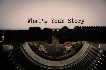 Write your story text on an old vintage typewriter. Lifestyle concept