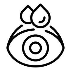 Care drop eye icon outline vector. Vision correction. Check lens