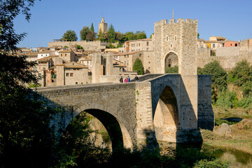 Puente fortificado, s.XI,XIII. Besalu. Garrotxa. Girona..Catalunya.Espa&ntilde;a.