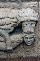 Relieve en el muro exterior del cementerio de Girona. Girona..Catalunya.España.