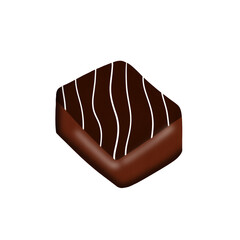 chocolate candy isolated on white background.
