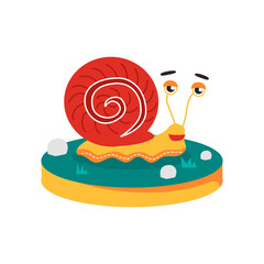 Cute and colorful little snail