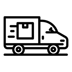 Truck delivery icon outline vector. Export port. Container ship