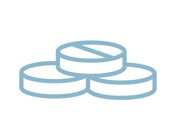 Pill pharmacy medicine icon. Health care tablet antibiotic sign. Medical pills symbol.