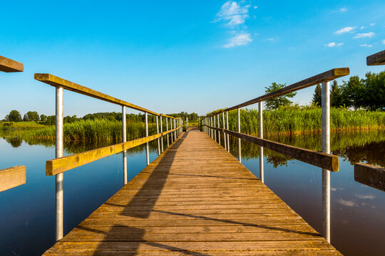 Pedestrian bridge on the lake