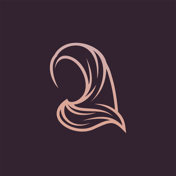 Muslim Female In Hijab , Logo Design, Vector Illustration