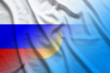 Russia and Palau political flag transborder negotiation PLW RUS