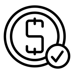 Business money icon outline vector. Credit finance. Approved form