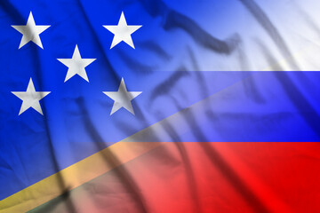 Solomon Islands and Russia political flag international negotiation RUS SLB