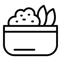 Hot meal icon outline vector. Restaurant food. Table lunch