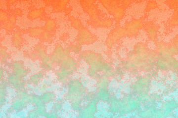ごく淡いエメラルドグリーンかうオレンジの大きなまだら模様のあるグラデーション