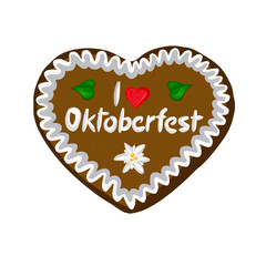 Lebkuchenherz Oktoberfest mit Edelwei&szlig;