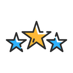 Obraz premium Review star outine icon. Online rating concept. Outline vector icon.