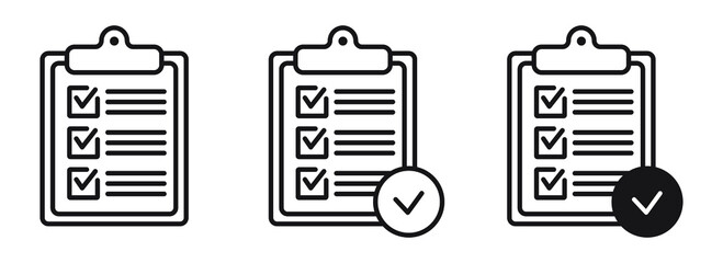 Clipboard icon. Checklist sign symbol for web site and app design.