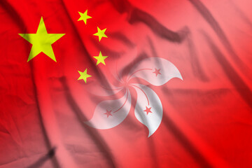 China and Hong Kong political flag transborder relations HKG CXR