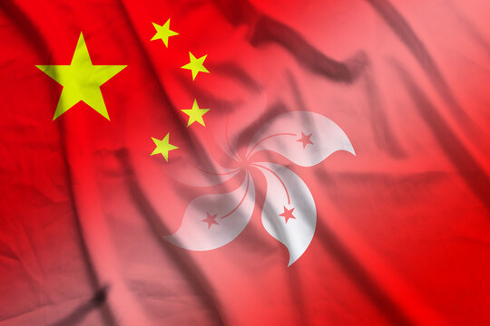 China and Hong Kong political flag transborder relations HKG CXR