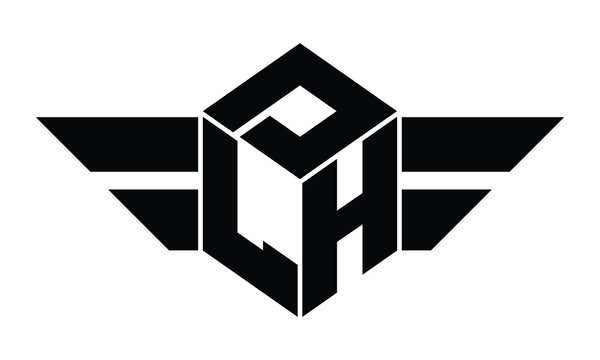 DLH three letter gaming logo in polygon cube shape logo design vector template. wordmark logo | emblem logo | monogram logo | initial letter logo | sports logo | minimalist logo | typography logo |
