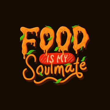 Free food vector illustration logo poster brand quotes food is my soul design