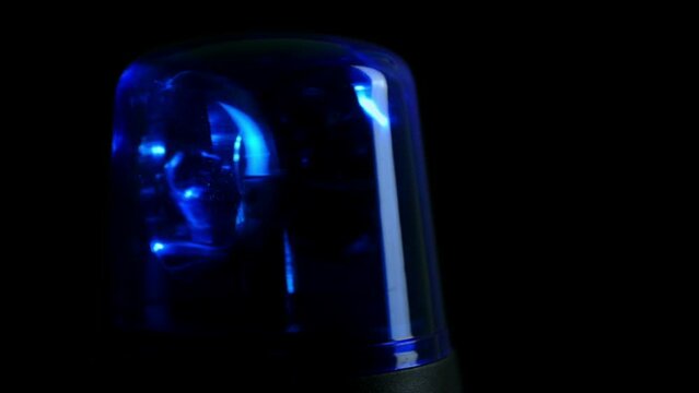 Rotating Blue Beacon Light Closeup