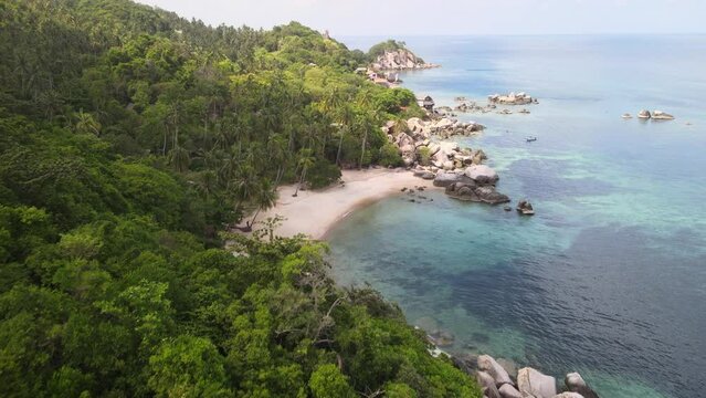 Aerial views of scenic Koh Tao Island in Thailand