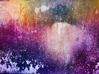 Abstract grungy textured wall background with colour patches