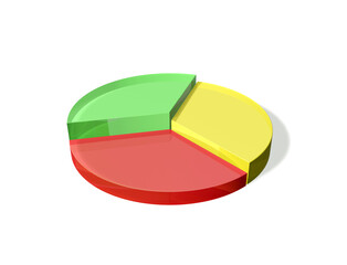 Obraz premium Stylized glass round infographic. Three parts. 3d illustration.