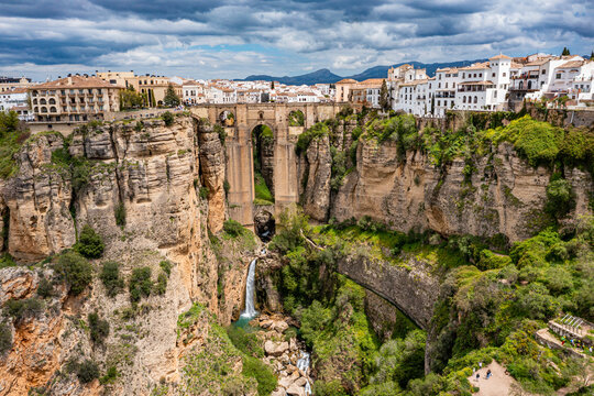 Aerial of the historic town of Ronda, Andalucia