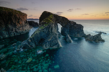 Fototapeta na wymiar Stac A Phris sea arch, Isle of Lewis, Outer Hebrides, Scotland.