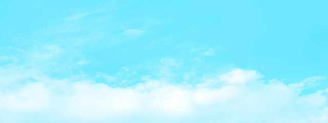 Beautiful bright and fresh blue sky background with clouds cape, Abstract watercolor painted cloudy blue sky background for wallpaper and creative design.