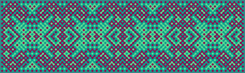 Multicolor truchet tiling connections illustration
