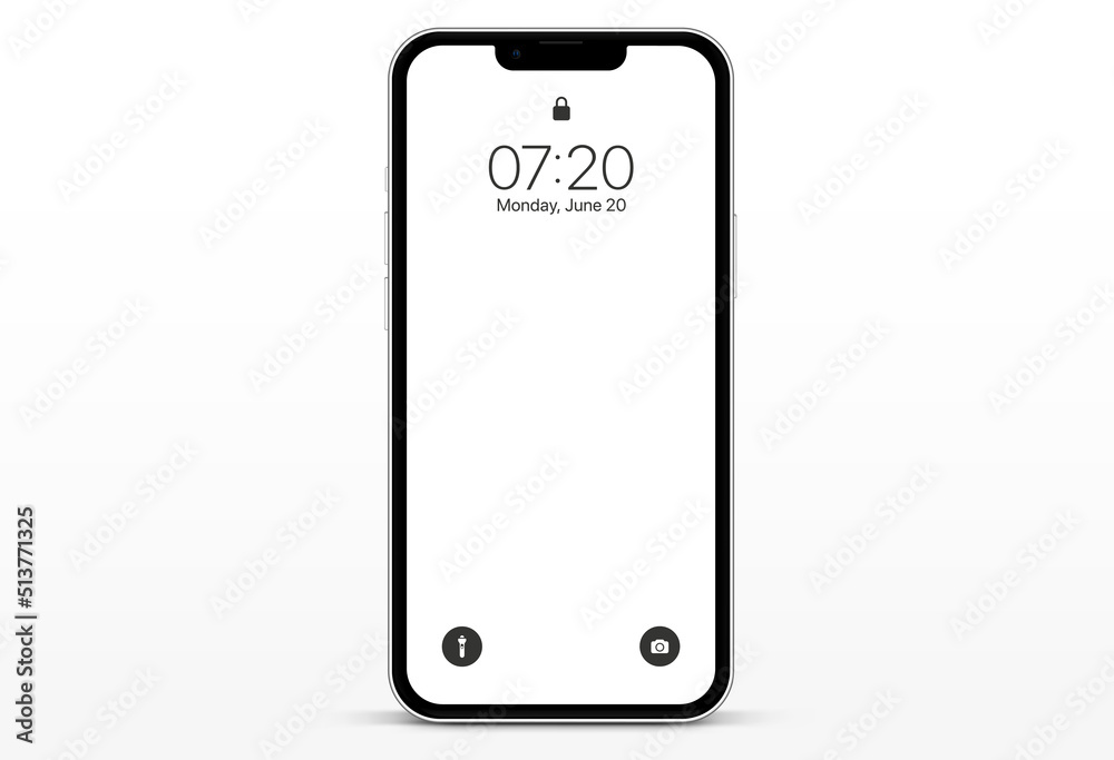 Aufkleber High quality realistic smartphone mockup with editable screen isolated vector. Smart phone mockup for UI UX, business presentation. Device preview. 3D mobile phone with a shadow on a white background.