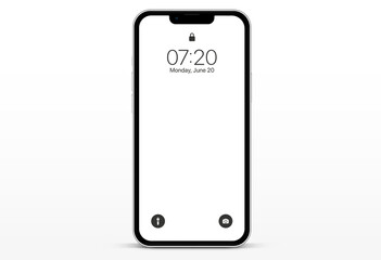 High quality realistic smartphone mockup with editable screen isolated vector. Smart phone mockup for UI UX, business presentation. Device preview. 3D mobile phone with a shadow on a white background.