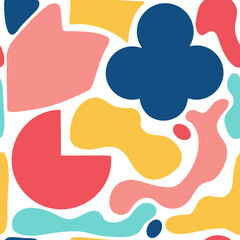 Abstract Colorful Geometric Kids Trendy Seamless Pattern