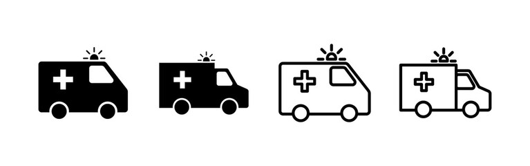 Ambulance icon vector. ambulance truck sign and symbol. ambulance car