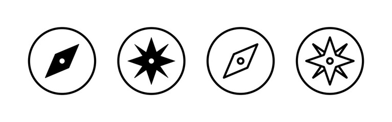 Compass icon vector. arrow compass icon sign and symbol