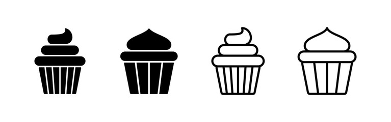 Cup cake icon vector. Cup cake sign and symbol